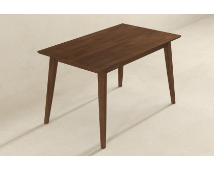 Ashcroft Levi Modern Style Solid Wood Rectangular Dining Kitchen Table - Walnut, 47"