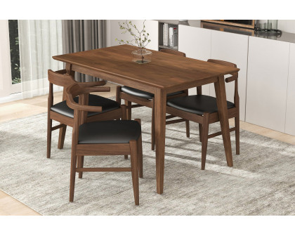 Ashcroft Levi Modern Style Solid Wood Rectangular Dining Kitchen Table - Walnut, 47"