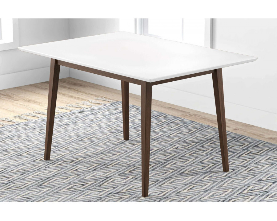 Ashcroft Levi Modern Style Solid Wood Rectangular Dining Kitchen Table - White, 47"