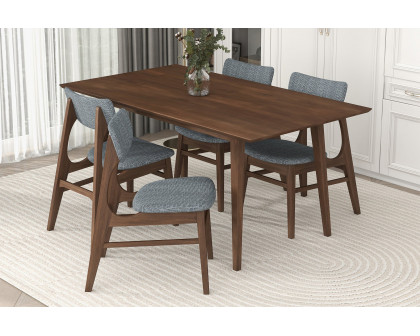 Ashcroft Levi Modern Style Solid Wood Rectangular Dining Kitchen Table - Walnut, 63"