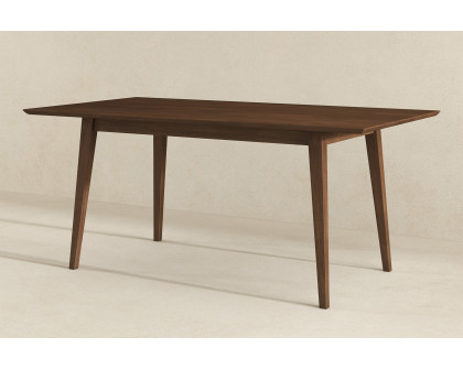 Ashcroft Levi Modern Style Solid Wood Rectangular Dining Kitchen Table - Walnut, 63"