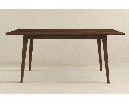 Ashcroft Levi Modern Style Solid Wood Rectangular Dining Kitchen Table - Walnut, 63"