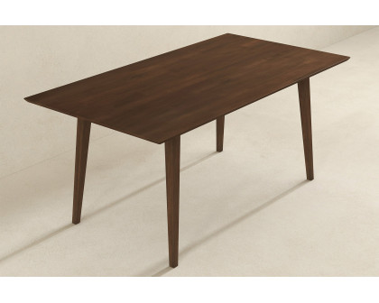 Ashcroft Levi Modern Style Solid Wood Rectangular Dining Kitchen Table - Walnut, 63"