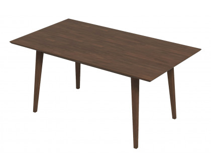 Ashcroft Levi Modern Style Solid Wood Rectangular Dining Kitchen Table - Walnut, 63"