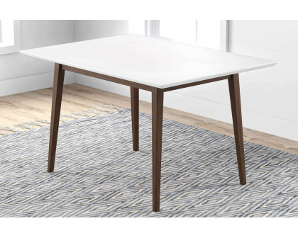 Ashcroft Levi Modern Style Solid Wood Rectangular Dining Kitchen Table - White, 63"