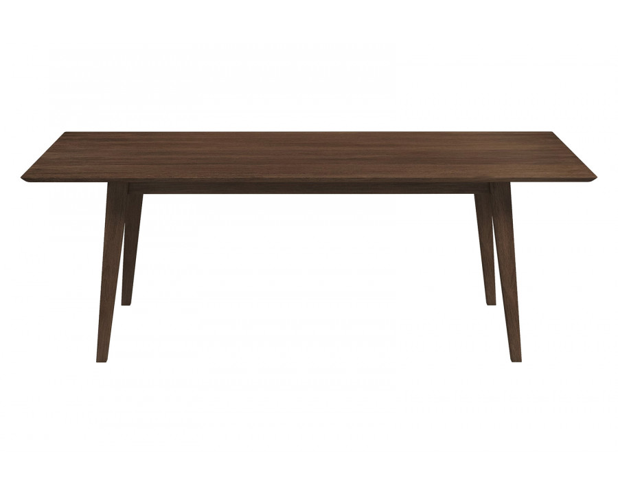 Ashcroft Levi Modern Style Solid Wood Rectangular Dining Kitchen Table - Walnut, 86"