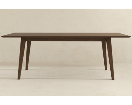 Ashcroft Levi Modern Style Solid Wood Rectangular Dining Kitchen Table - Walnut, 86"