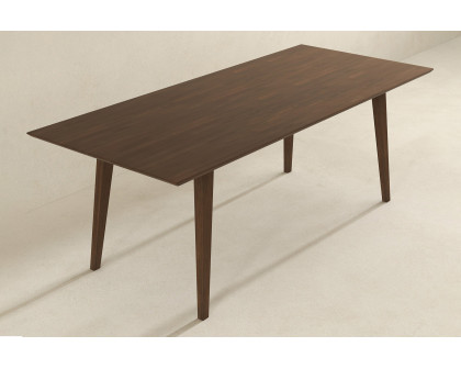 Ashcroft Levi Modern Style Solid Wood Rectangular Dining Kitchen Table - Walnut, 86"