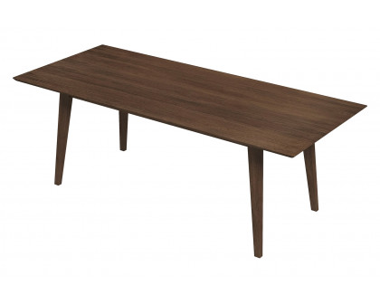 Ashcroft Levi Modern Style Solid Wood Rectangular Dining Kitchen Table - Walnut, 86"