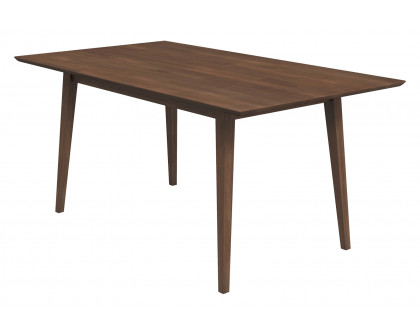 Ashcroft Mary Modern Style Solid Wood Rectangular Dining Kitchen Table - Walnut, 63"