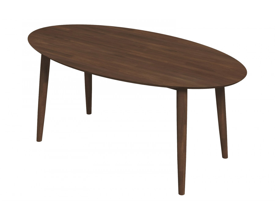 Ashcroft - Ada Mid-Century Modern Style Solid Wood Walnut Oval Dining Table