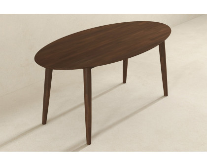 Ashcroft Ada Mid-Century Modern Style Solid Wood Walnut Oval Dining Table - Walnut