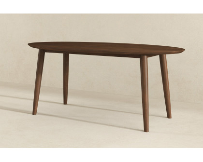 Ashcroft Ada Mid-Century Modern Style Solid Wood Walnut Oval Dining Table - Walnut