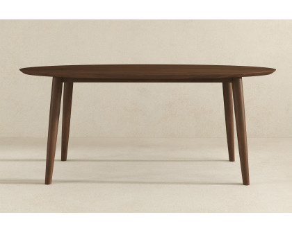 Ashcroft Ada Mid-Century Modern Style Solid Wood Walnut Oval Dining Table - Walnut