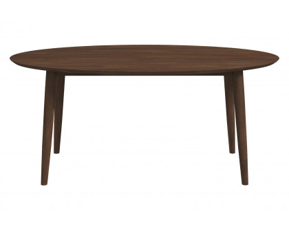 Ashcroft Ada Mid-Century Modern Style Solid Wood Walnut Oval Dining Table - Walnut