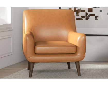 Ashcroft Alex Leather Lounge Chair - Tan