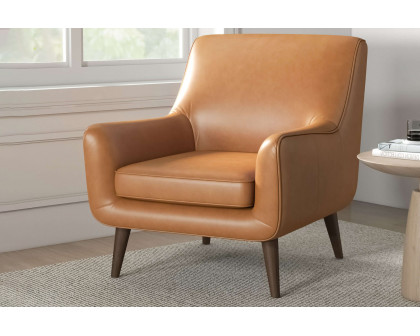 Ashcroft Alex Leather Lounge Chair - Tan