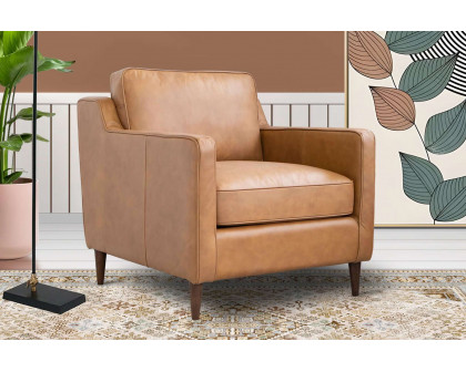 Ashcroft™ Cooper Leather Lounge Chair - Tan