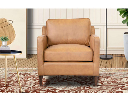 Ashcroft™ Cooper Leather Lounge Chair - Tan