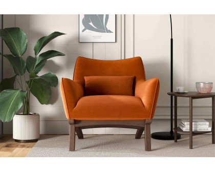 Ashcroft™ Brayden Mid-Century Modern Velvet Armchair - Burnt Orange