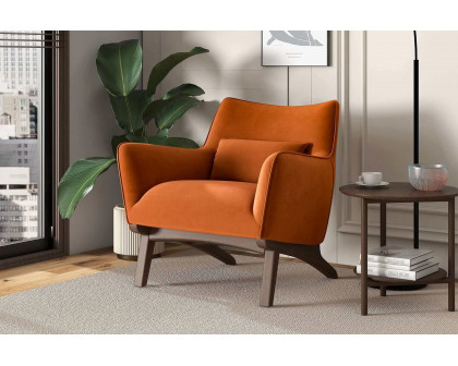 Ashcroft™ Brayden Mid-Century Modern Velvet Armchair - Burnt Orange