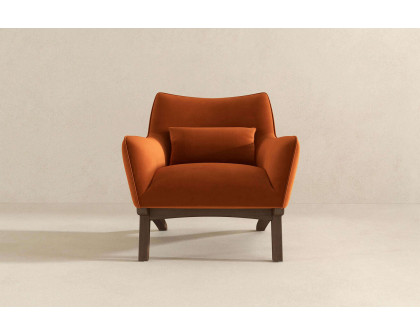 Ashcroft™ Brayden Mid-Century Modern Velvet Armchair - Burnt Orange