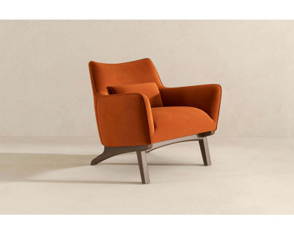 Ashcroft™ Brayden Mid-Century Modern Velvet Armchair - Burnt Orange