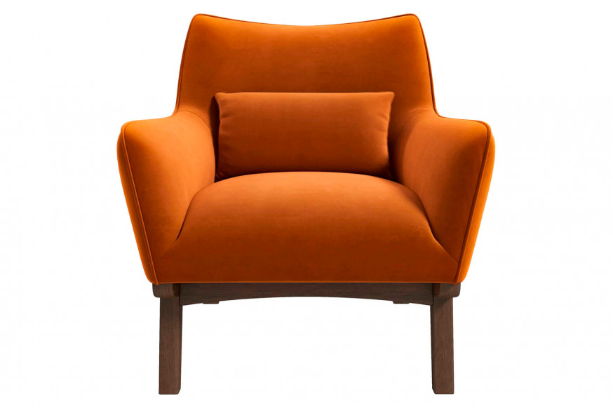 Ashcroft™ Brayden Mid-Century Modern Velvet Armchair - Burnt Orange