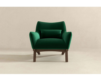 Ashcroft™ Brayden Mid-Century Modern Velvet Armchair - Dark Green