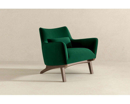 Ashcroft™ Brayden Mid-Century Modern Velvet Armchair - Dark Green