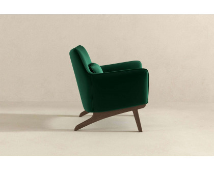 Ashcroft™ Brayden Mid-Century Modern Velvet Armchair - Dark Green