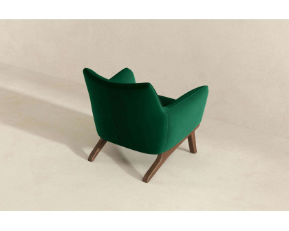 Ashcroft™ Brayden Mid-Century Modern Velvet Armchair - Dark Green