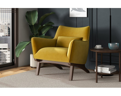 Ashcroft™ Brayden Mid-Century Modern Velvet Armchair - Gold