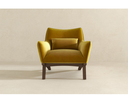 Ashcroft™ Brayden Mid-Century Modern Velvet Armchair - Gold