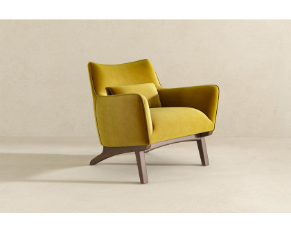 Ashcroft™ Brayden Mid-Century Modern Velvet Armchair - Gold