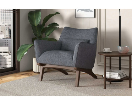 Ashcroft™ Brayden Mid-Century Modern Linen Armchair - Seaside Gray