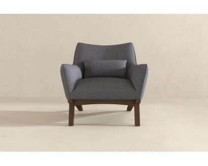 Ashcroft™ Brayden Mid-Century Modern Linen Armchair - Seaside Gray