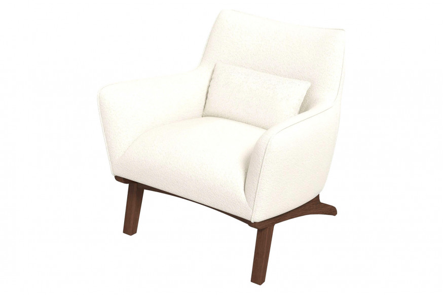 Ashcroft™ Brayden Mid-Century Modern Boucle Armchair - Beige