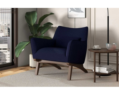 Ashcroft Brayden Mid-Century Modern Boucle Armchair - Dark Blue