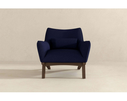 Ashcroft Brayden Mid-Century Modern Boucle Armchair - Dark Blue