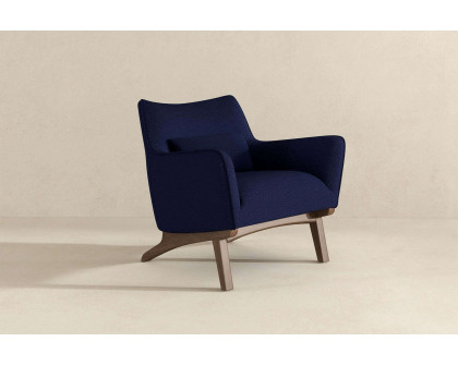 Ashcroft Brayden Mid-Century Modern Boucle Armchair - Dark Blue