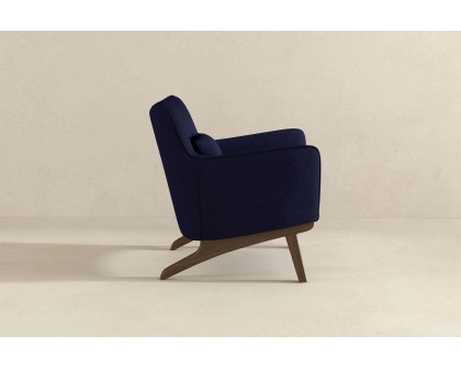 Ashcroft Brayden Mid-Century Modern Boucle Armchair - Dark Blue