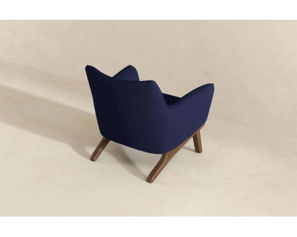 Ashcroft Brayden Mid-Century Modern Boucle Armchair - Dark Blue