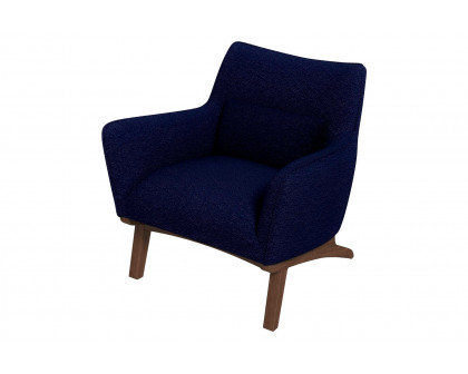 Ashcroft Brayden Mid-Century Modern Boucle Armchair - Dark Blue