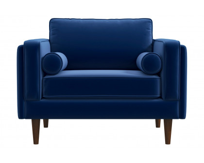 Ashcroft™ Amber Velvet Lounge Chair - Navy Blue