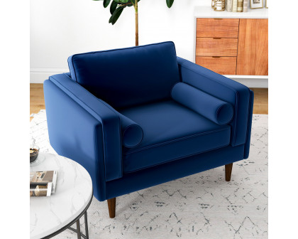 Ashcroft™ Amber Velvet Lounge Chair - Navy Blue