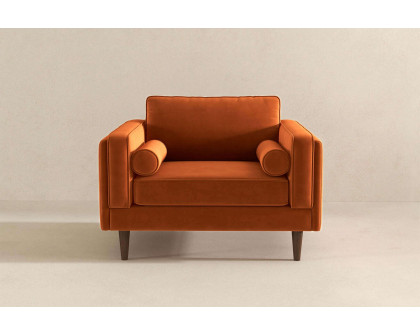 Ashcroft™ Amber Velvet Lounge Chair - Burnt Orange