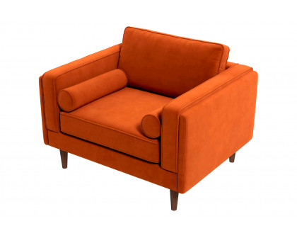 Ashcroft™ Amber Velvet Lounge Chair - Burnt Orange