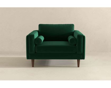 Ashcroft™ Amber Velvet Lounge Chair - Dark Green