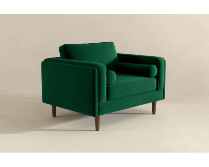 Ashcroft™ Amber Velvet Lounge Chair - Dark Green